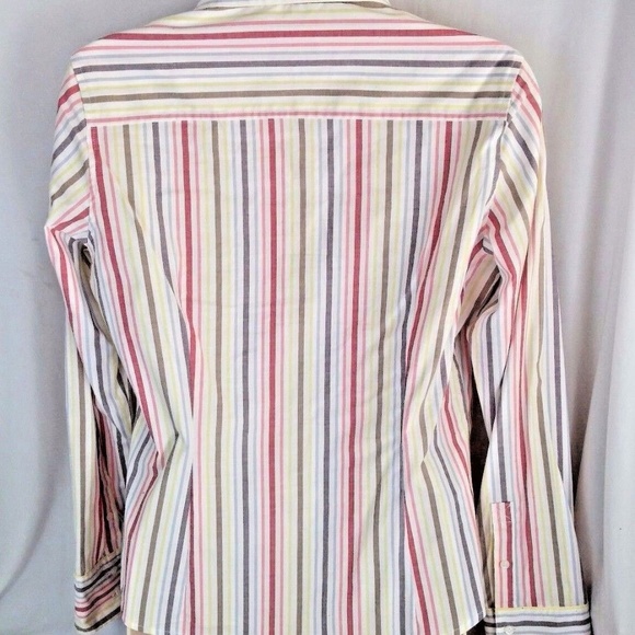 Talbots-Blouse-Stripes Top-Button-Down-Stretch - Picture 2 of 6